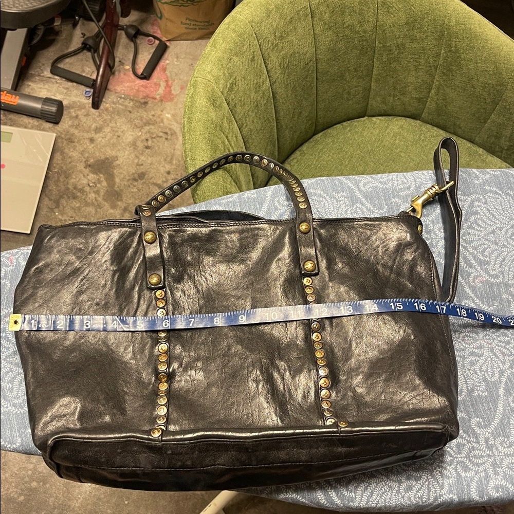 Campomaggi Black Leather Bag with Studded Straps - Picture 5 of 6